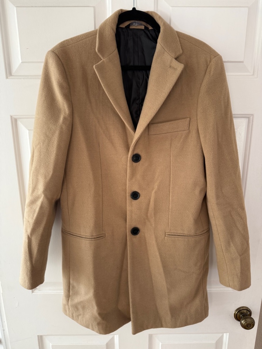 Men's Camel Pea Coat - Brand Not Visible